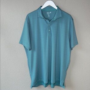 Johnnie-O Men's Performance Jersey Polo Golf‎ Shirt Blue Striped Size XLarge